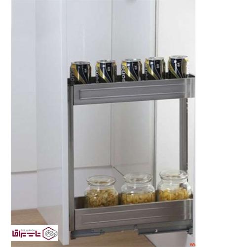 سوپر جا بطری زیر صفحه تمام استیل ریل از کف یونیت عرض 50 فانتونی fantoni کد F-0F-143-01